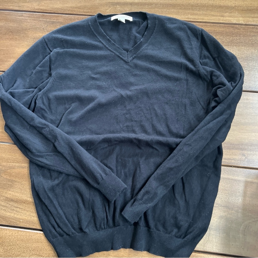 Pronto Uomo Black Cotten‎ Cashmere V-Neck Sweater